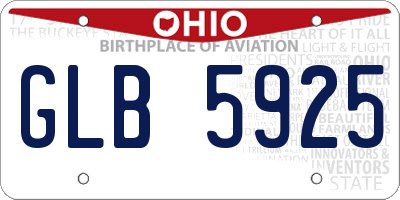 OH license plate GLB5925