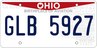 OH license plate GLB5927