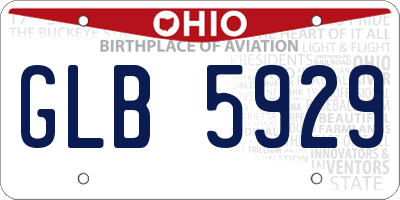 OH license plate GLB5929