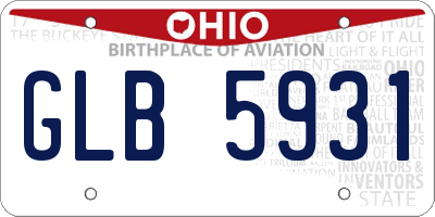 OH license plate GLB5931