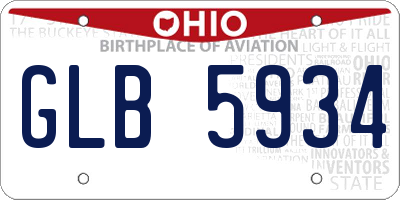 OH license plate GLB5934