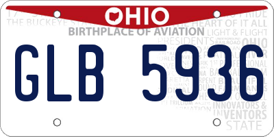 OH license plate GLB5936