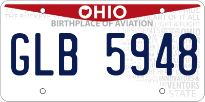 OH license plate GLB5948