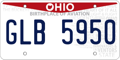 OH license plate GLB5950