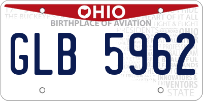 OH license plate GLB5962