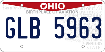 OH license plate GLB5963