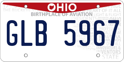 OH license plate GLB5967