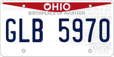 OH license plate GLB5970