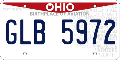 OH license plate GLB5972