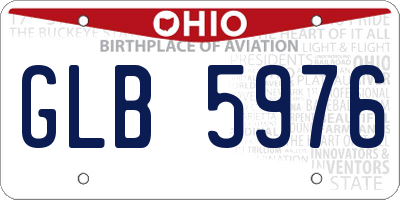 OH license plate GLB5976