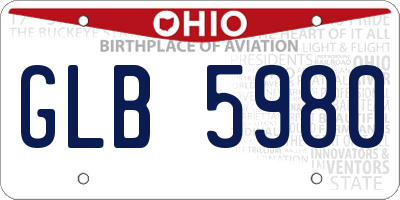 OH license plate GLB5980