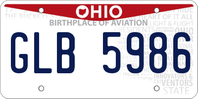 OH license plate GLB5986