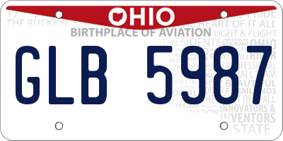 OH license plate GLB5987