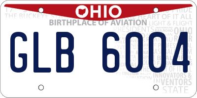OH license plate GLB6004