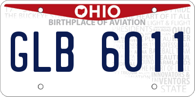 OH license plate GLB6011