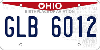 OH license plate GLB6012