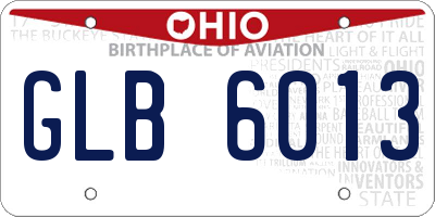 OH license plate GLB6013