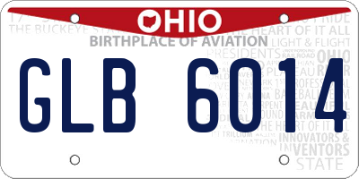 OH license plate GLB6014