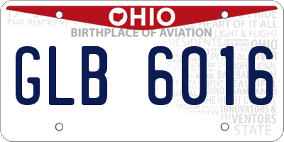 OH license plate GLB6016