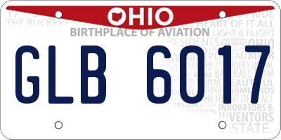 OH license plate GLB6017