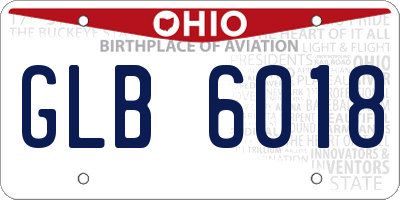 OH license plate GLB6018