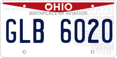 OH license plate GLB6020