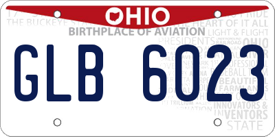 OH license plate GLB6023