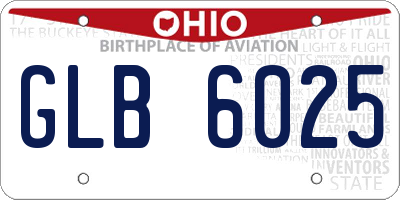 OH license plate GLB6025