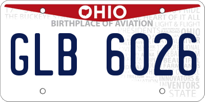OH license plate GLB6026