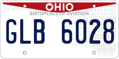 OH license plate GLB6028