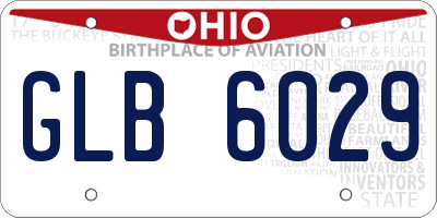 OH license plate GLB6029