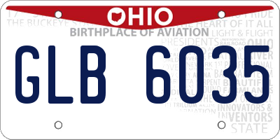 OH license plate GLB6035