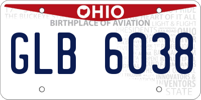 OH license plate GLB6038