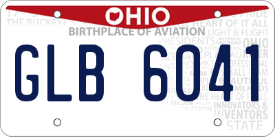 OH license plate GLB6041