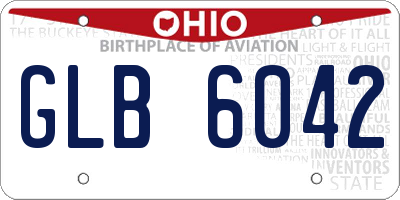 OH license plate GLB6042
