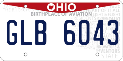 OH license plate GLB6043