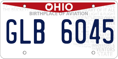OH license plate GLB6045