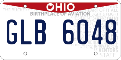 OH license plate GLB6048