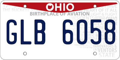 OH license plate GLB6058