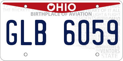 OH license plate GLB6059