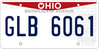 OH license plate GLB6061