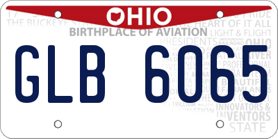 OH license plate GLB6065