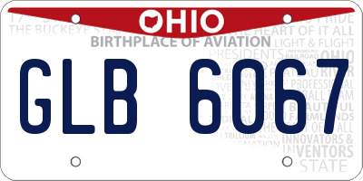 OH license plate GLB6067