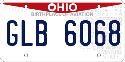 OH license plate GLB6068