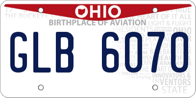 OH license plate GLB6070