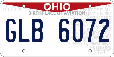 OH license plate GLB6072