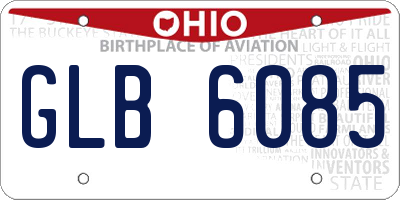 OH license plate GLB6085