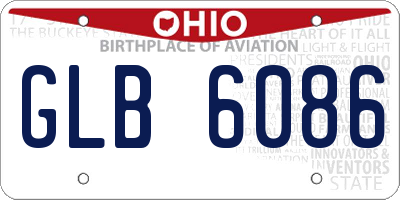 OH license plate GLB6086