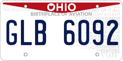 OH license plate GLB6092