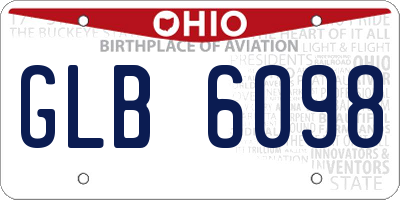 OH license plate GLB6098